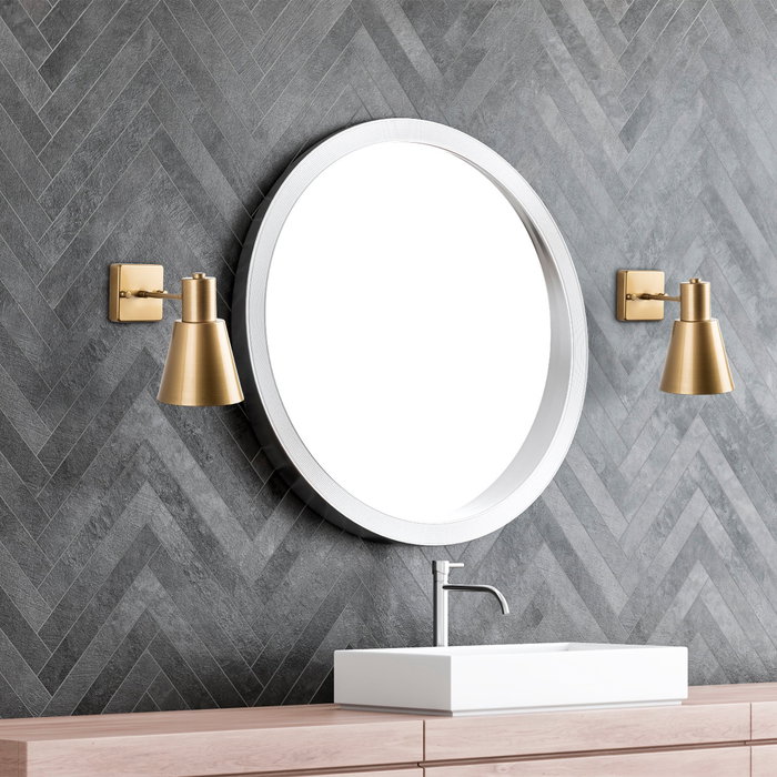Opviq Lámpara de pared dorada con tapa de cristal